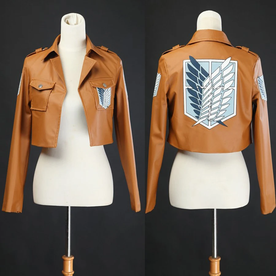 Anime Attack on Titan Cosplay Leather Jacket Shingeki no Kyojin Cosplay Costume Eren Legion Coat Jackets Halloween High Quality 3