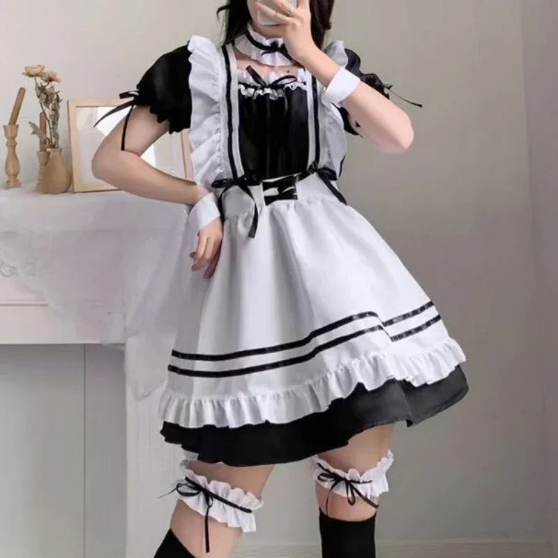 Black Pink Lolita Maid Costumes Cute Girls Women Lovely Maid Cosplay Costume Animation Show Japanese Outfit Dress Clothes S-5XL 2 Black Pink Lolita Maid Costumes Cute Girls Women Lovely Maid Cosplay Costume Animation Show Japanese Outfit Dress Clothes S-5XL 2