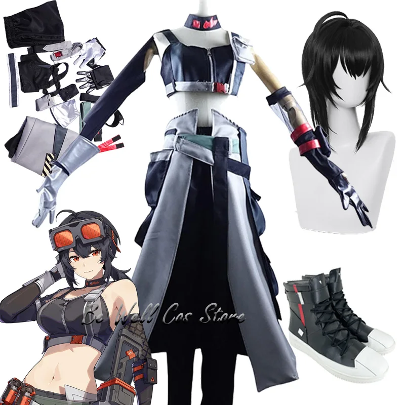 Grace Howard Cosplay Costume Wig Game Zenless Zone Zero Glasses  Uniform For Women Men Halloween Role play Outfit Shoes Prop 1