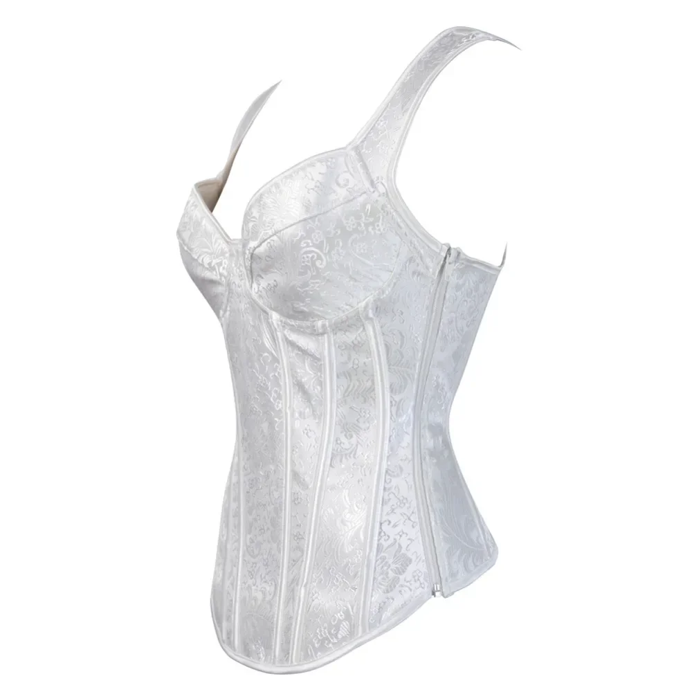 Women Corset with Straps Overbust Corsets Vest Steampunk Corsets and Bustiers Lace Up Boned Jacquard Corset Top 17 Women Corset with Straps Overbust Corsets Vest Steampunk Corsets and Bustiers Lace Up Boned Jacquard Corset Top 6
