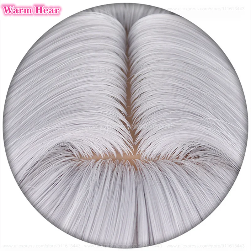 2024 Freeze Synthetic Wig Anime 68cm Long Silver White Double Ponytail Cosplay Wig Heat Resistant Hair Halloween Party New Wigs 15