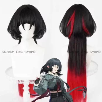 Jane Doe Game Cosplay Wig Zenless Zone Zero Black Red Long Hair New Eridu Halloween Party For Women Girls Role Play Props 1