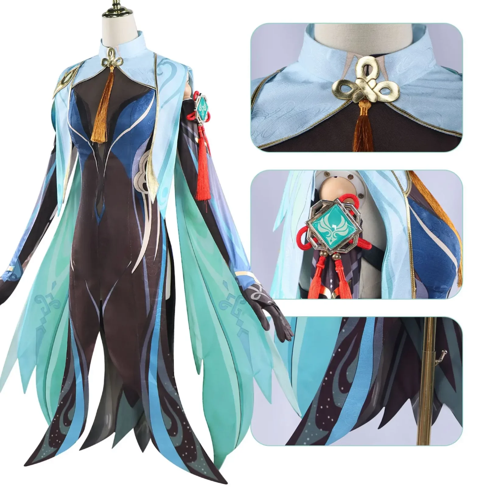 Xianyun Cosplay Costume Genshin Impact Xian Yun Cosplay Dress Full Set Outfits Uniform Xian Yun Shoes Cloud Retainer 39