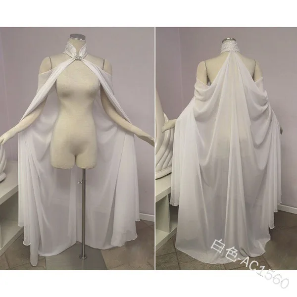 Women Medieval Shawl Cape Chiffon Gothic Wicca Robe Cosplay Dress Cloak Halloween Costume Thin Shawl Cape Stage Costume 8