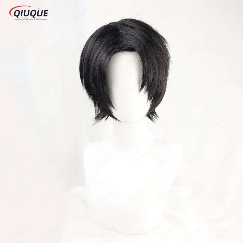 Levi Ackerman Anime Wig Cosplay Rivaille Black Short Heat Resistant Synthetic Hair Wigs Peruca Pelucas 1