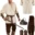 Jiuguva 4 Pcs Halloween Men's Renaissance Costume Set Medieval Pirate Shirt Ankle Banded Pants Viking Belt Accessories 1