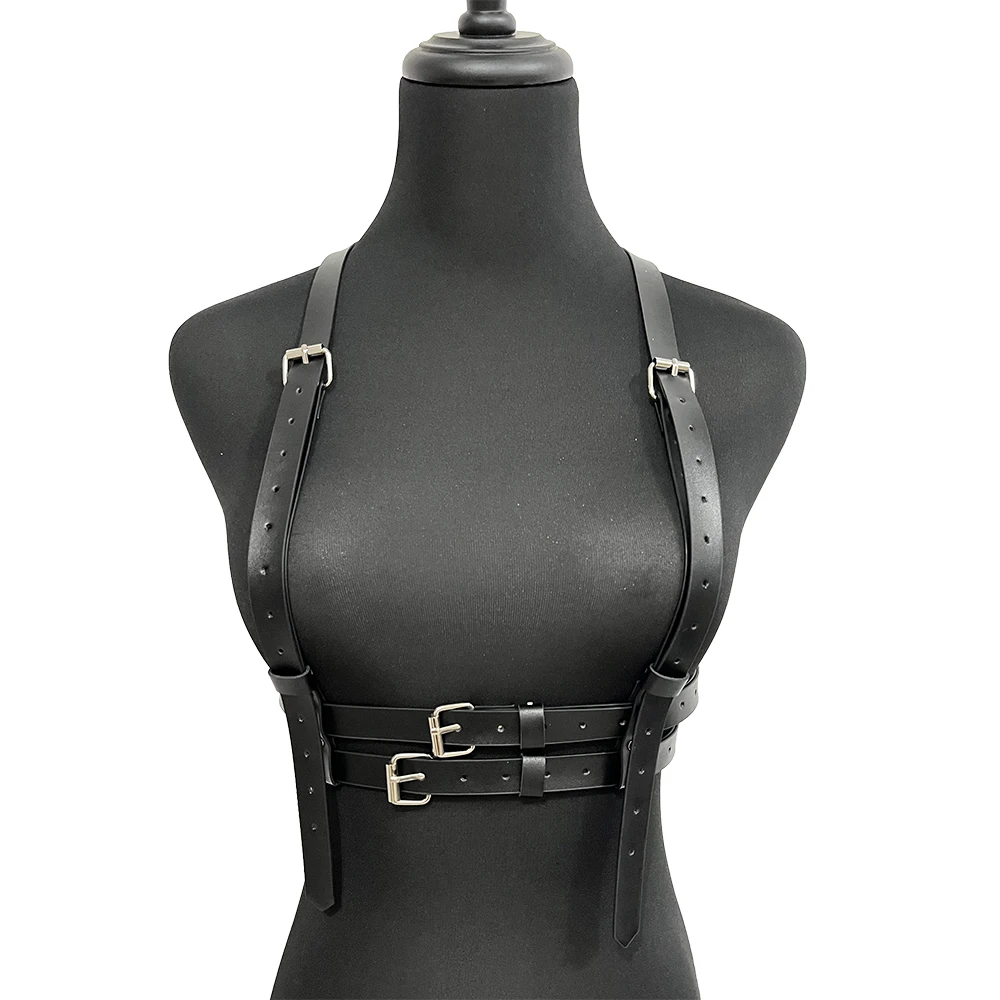 Summer Bra Bondage Harness Women Underwear Sexy Pu Leather Lingerie Chest Harness Garter Belt Stocking Suspenders for Couple Sex 41