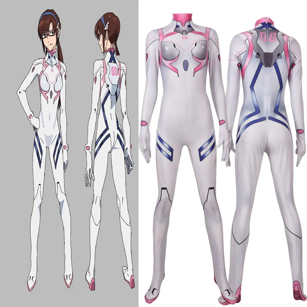 Adults Kids Anime Asuka Langley Soryu Mari Rei Ayanami Cosplay Costume Asuka Test Jumpsuits Zentai Suit Halloween Bodysuit 6