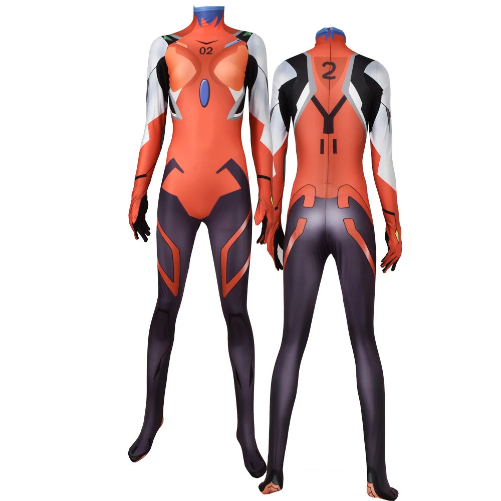 Adults Kids Anime Asuka Langley Soryu Mari Rei Ayanami Cosplay Costume Asuka Test Jumpsuits Zentai Suit Halloween Bodysuit 3