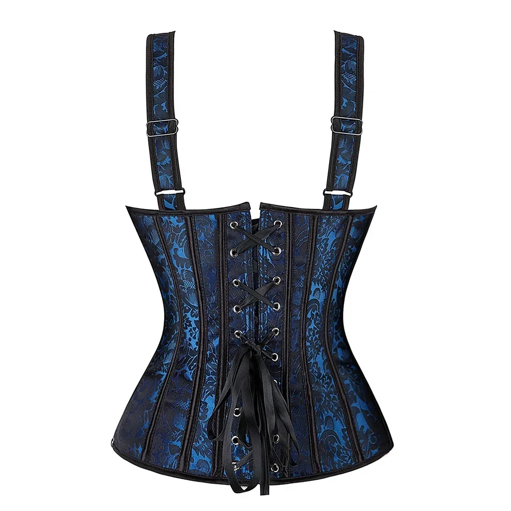 Women Corset with Straps Overbust Corsets Vest Steampunk Corsets and Bustiers Lace Up Boned Jacquard Corset Top 20 Women Corset with Straps Overbust Corsets Vest Steampunk Corsets and Bustiers Lace Up Boned Jacquard Corset Top 9