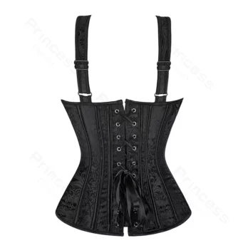 Women Corset with Straps Overbust Corsets Vest Steampunk Corsets and Bustiers Lace Up Boned Jacquard Corset Top 8 Women Corset with Straps Overbust Corsets Vest Steampunk Corsets and Bustiers Lace Up Boned Jacquard Corset Top 3