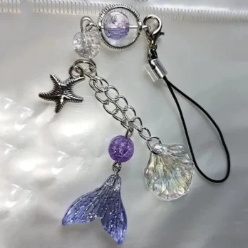 Game Love and deepspace Rafayel Cosplay Keychain Unisex Mermaid Keyrings Resin Pendant Phone Chains Accessories Props Gift 6