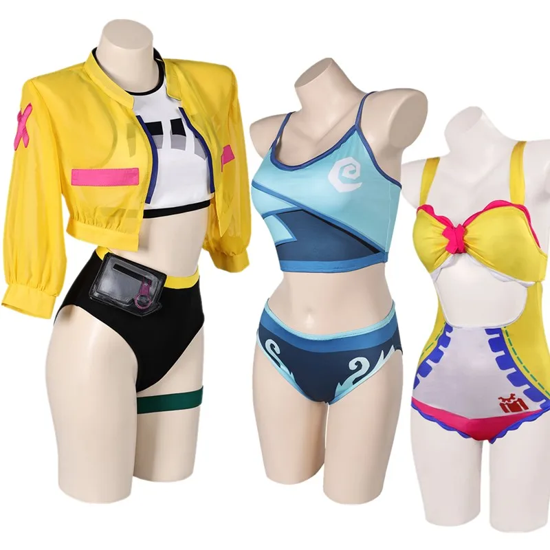 Valorant Cosplay JETT Fantasy Killjoy Costume Women Summer Sexy Swimsuit Jumpsuit Cloak Outfits Halloween Carnival Party Suit 1