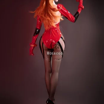 ROLECOS Anime Asuka Bunny Suit Asuka Langley Soryu Cosplay Costume Sexy Red Women Bunny Girls Jumpsuit Halloween Bodysuit 3