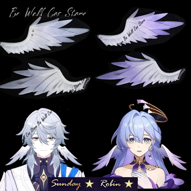 Honkai Star Rail Latest Sunday Cosplay Robin Cosplay Wing Headdress Game Hairpin Singer Halloween Party for Women Girls Props 11 Honkai Star Rail Latest Sunday Cosplay Robin Cosplay Wing Headdress Game Hairpin Singer Halloween Party for Women Girls Props 1