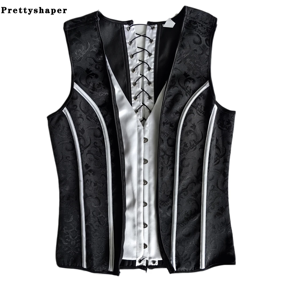 Men's Corset Tight Tops Male Corset Vest Flat Abdominal Fat Waist Girdle Push Up Body Shaper With Bones Tank Tops Costume 4 Men's Corset Tight Tops Male Corset Vest Flat Abdominal Fat Waist Girdle Push Up Body Shaper With Bones Tank Tops Costume 4