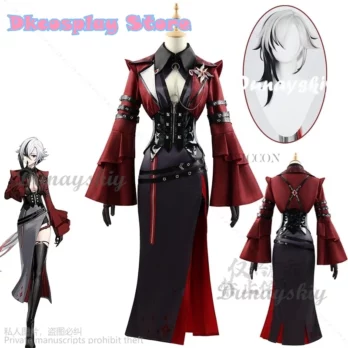 Anime Game Genshin Impact New Costume Genshin Impact Arlecchino Harlequin Cosplay Halloween Clothing Dress Lolita Cos Wig 1