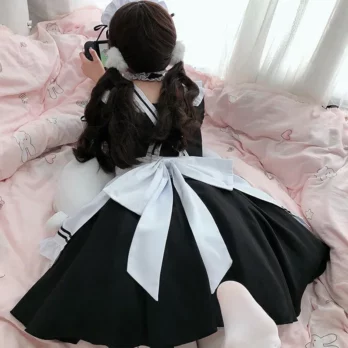Black Pink Lolita Maid Costumes Cute Girls Women Lovely Maid Cosplay Costume Animation Show Japanese Outfit Dress Clothes S-5XL 11 Black Pink Lolita Maid Costumes Cute Girls Women Lovely Maid Cosplay Costume Animation Show Japanese Outfit Dress Clothes S-5XL 6