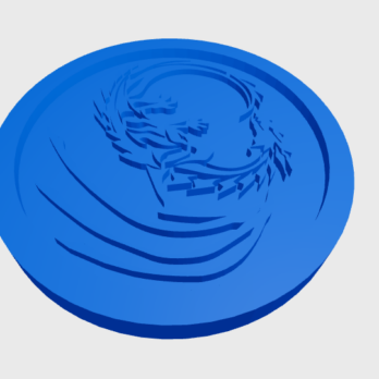 Einzelne Cosplay Drachenmünze 3D gedruckt, 5cm x 5cm, personalisierbar 3