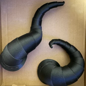 Zwei Cosplay Drachen/Dämonen/Ziegen Hörner 3D gedruckt, einklappbar und veränderbar gekrümmt, personalisierbar 4