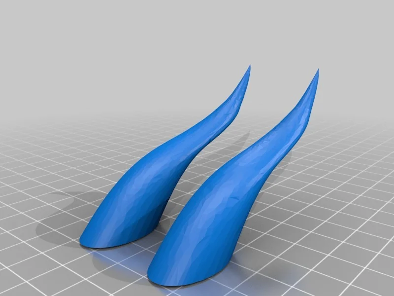 Two Cosplay Dragon/Demon Horns 3D printed, smooth and curved, customizable 3