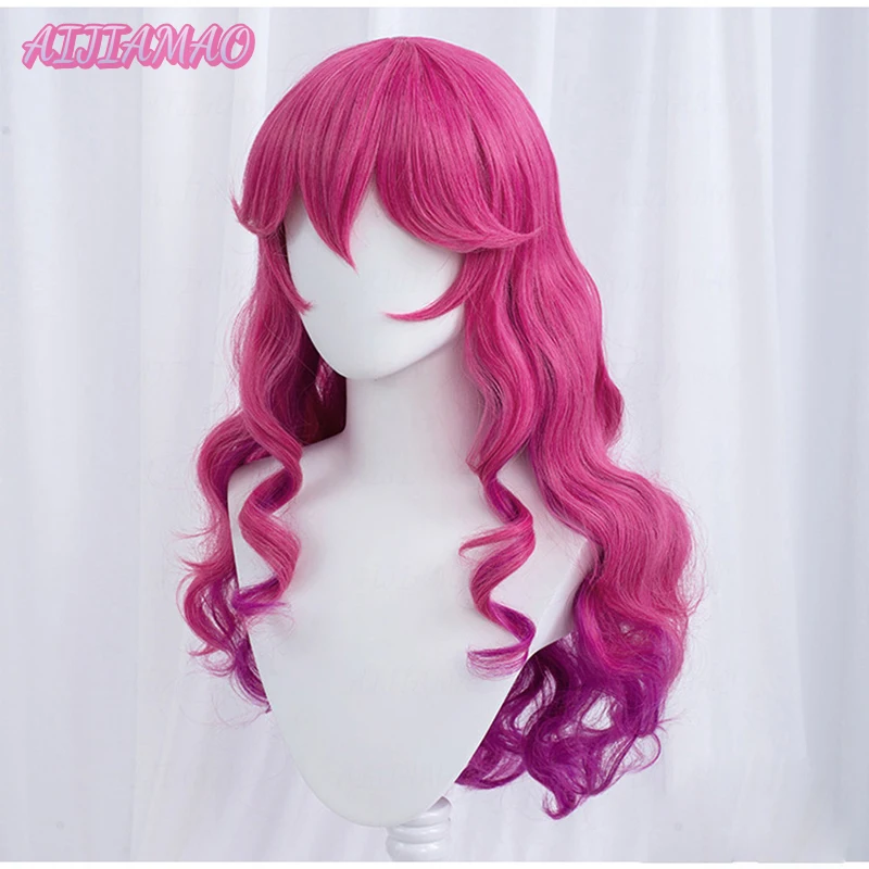 Spirit Blossom Ahri Cosplay LOL Cosplay Women 70cm Long Curly Wave Wig Cosplay Anime Heat Resistant Synthetic Wigs + Wig Cap 2