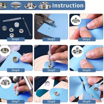 15mm Canvas Snap Kit, Marine Grade Snap Fastener Stainless Steel Snap Buttons for Boat Cover,Sewing Leather products,Tent 3