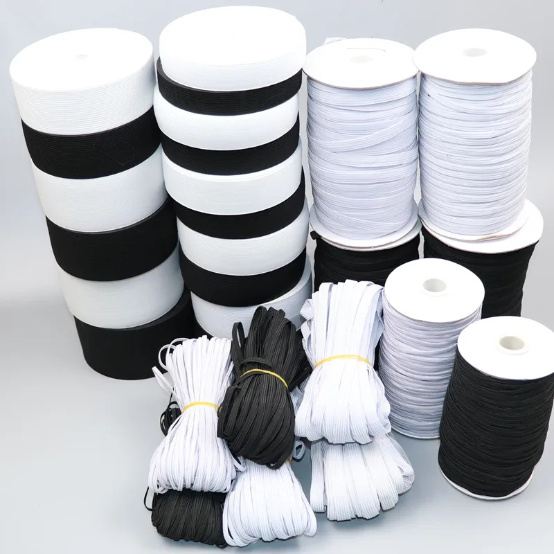 5 meters 3/6/9/12/15/25/30/35/40MM White/black Nylon Highest Elastic Bands Garment Trousers Sewing Accessories DIY 1