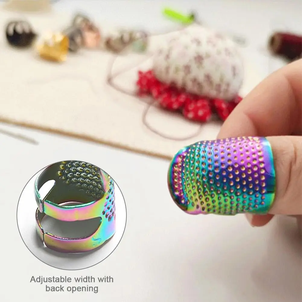 Adjustable Sewing Thimble Retro Sewing Finger Protection Cover Needle Thimble Ring Handmade DIY Craft Embroidery Sewing Tools 7