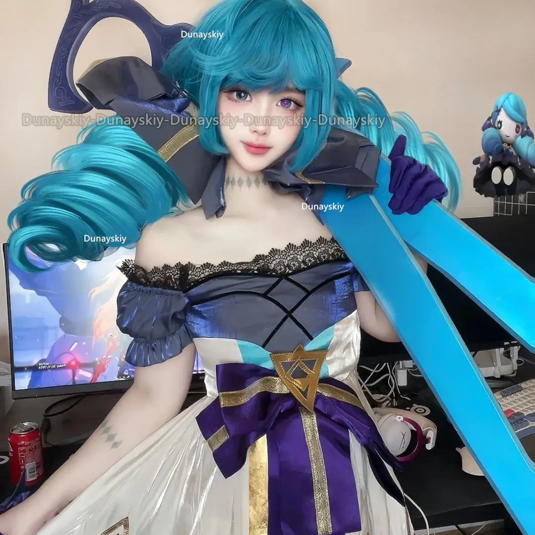 Lol League Of Legends Cos Gwen Lingluo Doll Cosplay Suit Dark Wind Lolita Girl Game Shoes Wig Role Play Sets 1