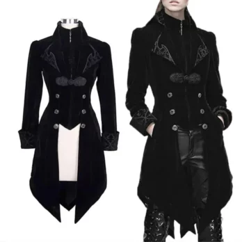 2024 Steampunk Women Men Medieval Dress costume Velet Stand Collar Tailcoat Gothic Vampire Cosplay Jacket Coats S-5XL 1