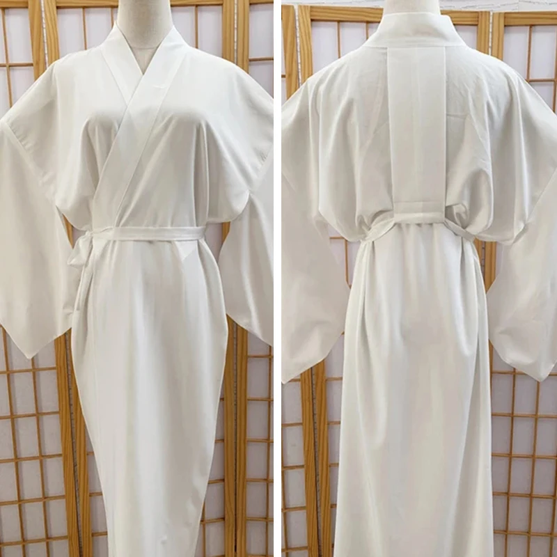 WomenTraditional Japanese Kimono Juban White Yukata Dress SLong Robe With Belt Gown Haori Kimonos Inner Wear Accessories 1