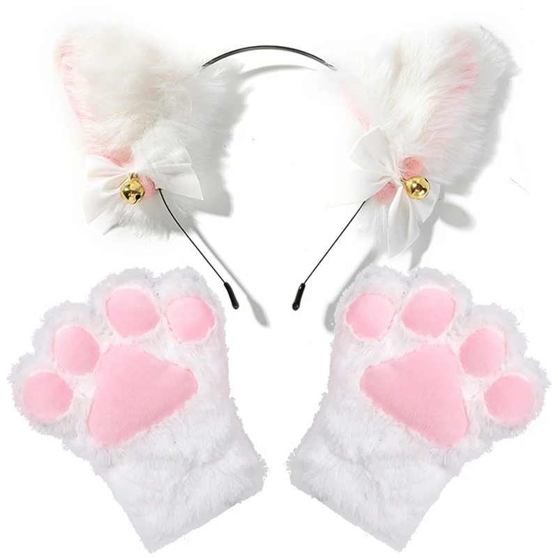 1 Set Cute Cat Ear Hair Wear Claw Gloves Girls Anime Cosplay Costume Plush Bell Cat Fur Ear Hairband Night Party Club Headbands 34 1 Set Cute Cat Ear Hair Wear Claw Gloves Girls Anime Cosplay Costume Plush Bell Cat Fur Ear Hairband Night Party Club Headbands 2