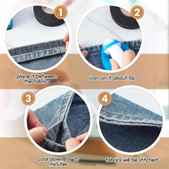 1Pc Hot Melt Double-Sided Tape Self-Adhesive Pants Paste Iron on Trousers Fabrics For DIY Sewing Craft Patchwork Supplies 5