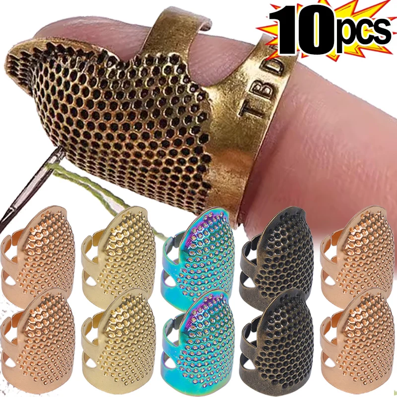 Adjustable Sewing Thimble Retro Sewing Finger Protection Cover Needle Thimble Ring Handmade DIY Craft Embroidery Sewing Tools 1