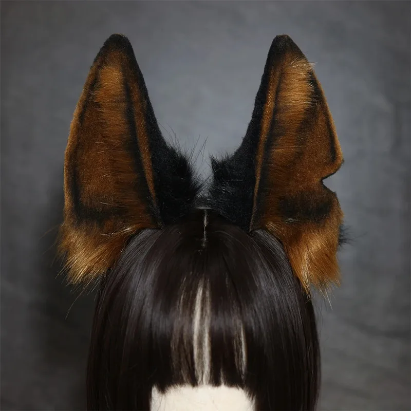 New Custom Halloween Furry Wolf Ear Headdress Simulation Anubis Hu Lang Ear Hair Hoop Beast Ear Cosplay Headband Accessories 1