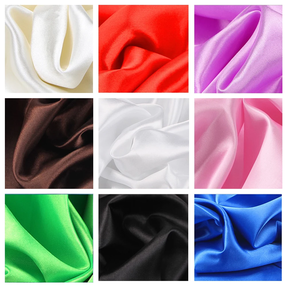 34 Color Soft Satin Fabric Wedding Party Decoration Box Lining DIY Clothing Sewing Background Accessories 1