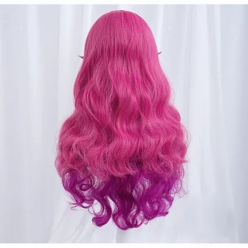 Spirit Blossom Ahri Cosplay LOL Cosplay Women 70cm Long Curly Wave Wig Cosplay Anime Heat Resistant Synthetic Wigs + Wig Cap 3