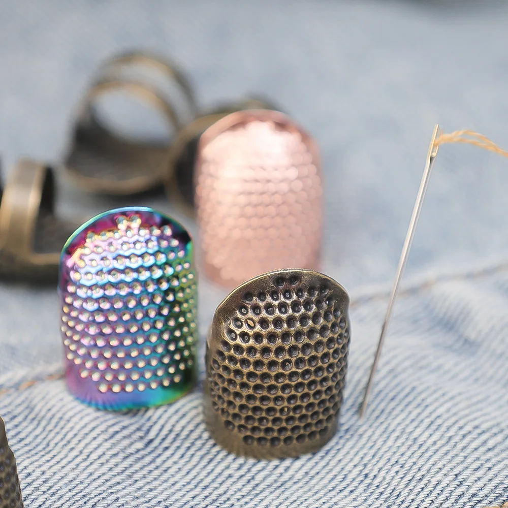 Adjustable Sewing Thimble Retro Sewing Finger Protection Cover Needle Thimble Ring Handmade DIY Craft Embroidery Sewing Tools 6