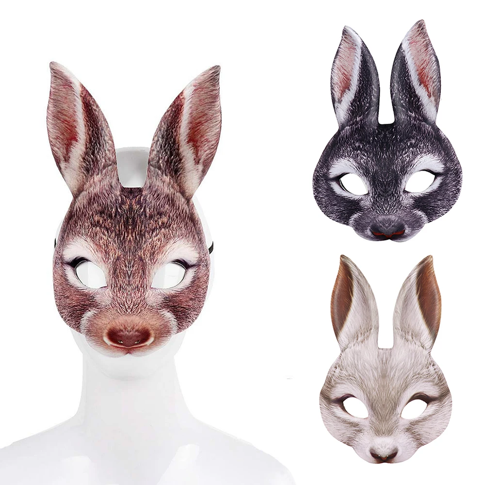 Rabbit Mask Cute Animal Plush Party Cosplay Masquerade Acessories Performance Props for Women and Men Half Face Halloween Easter 12 Rabbit Mask Cute Animal Plush Party Cosplay Masquerade Acessories Performance Props for Women and Men Half Face Halloween Easter 1