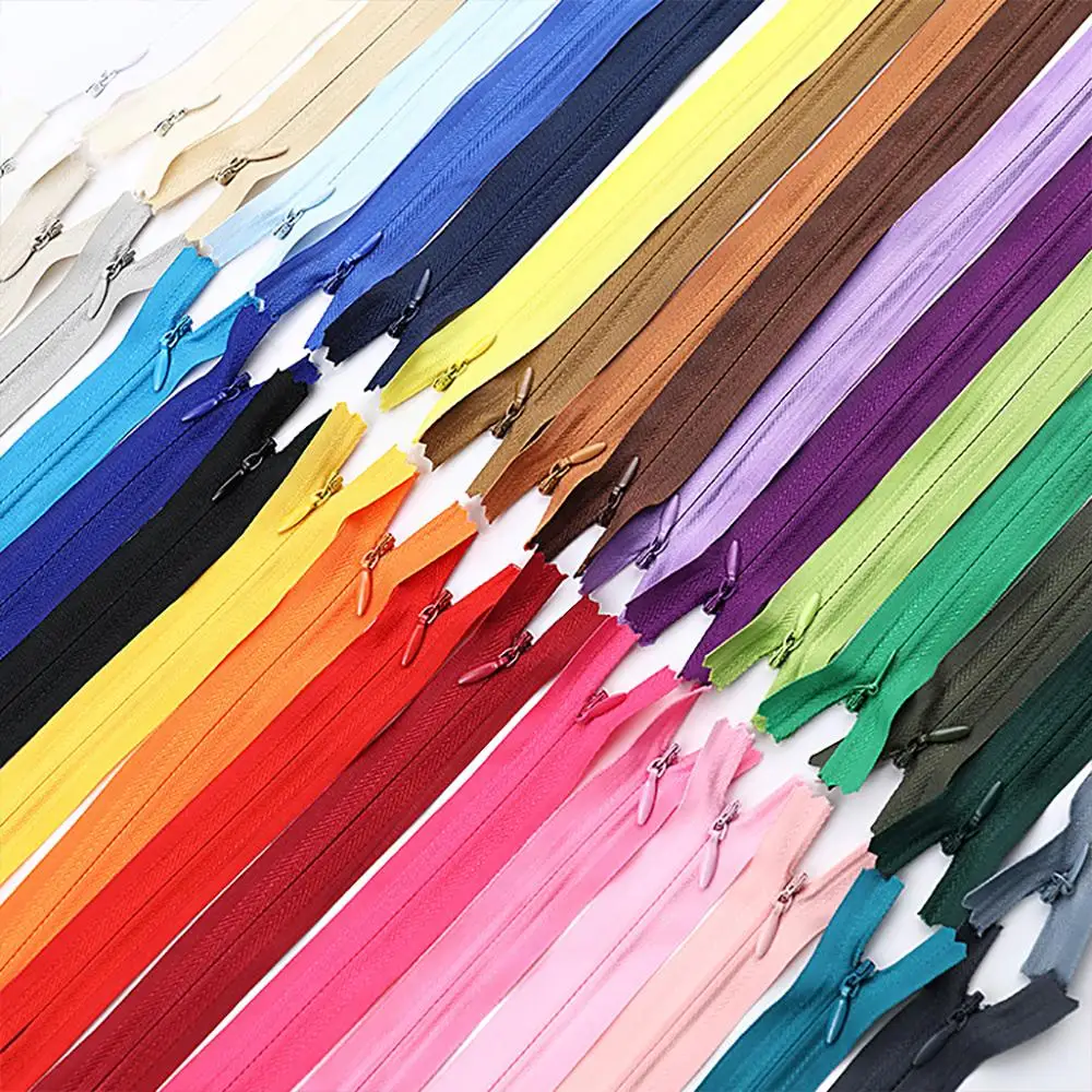 10Pcs/Pack 28cm 35cm 40cm 45cm 50cm 55cm 60cm 3# Invisible Zipper Nylon Coil Zipper  For DIY Handcraft Cloth Sewing Accessories 1