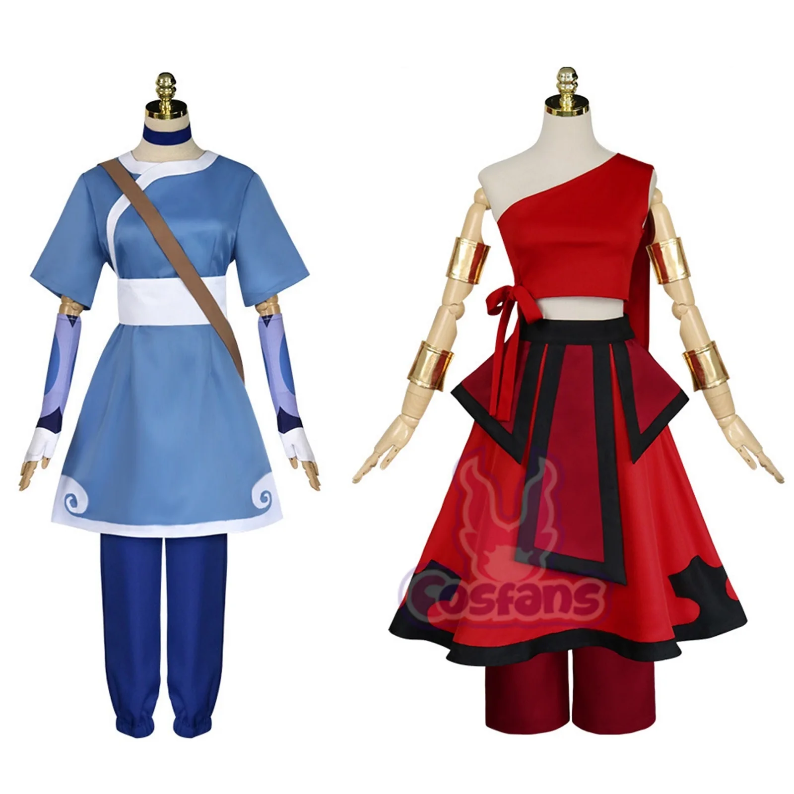 2024 Woman Man Clothes Halloween Costume New The Last Airbender Katara Dress Cosplay Costume Avatar Aang Uniform Set 1