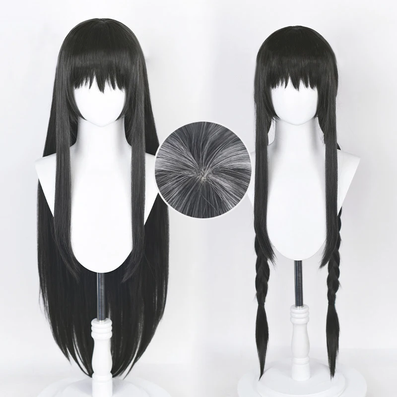 2 Types Akemi Homura Cosplay Wig 90cm Long Black Twisted Braid Hair Heat Resistant Synthetic Halloween Party Women Anime Wigs 1