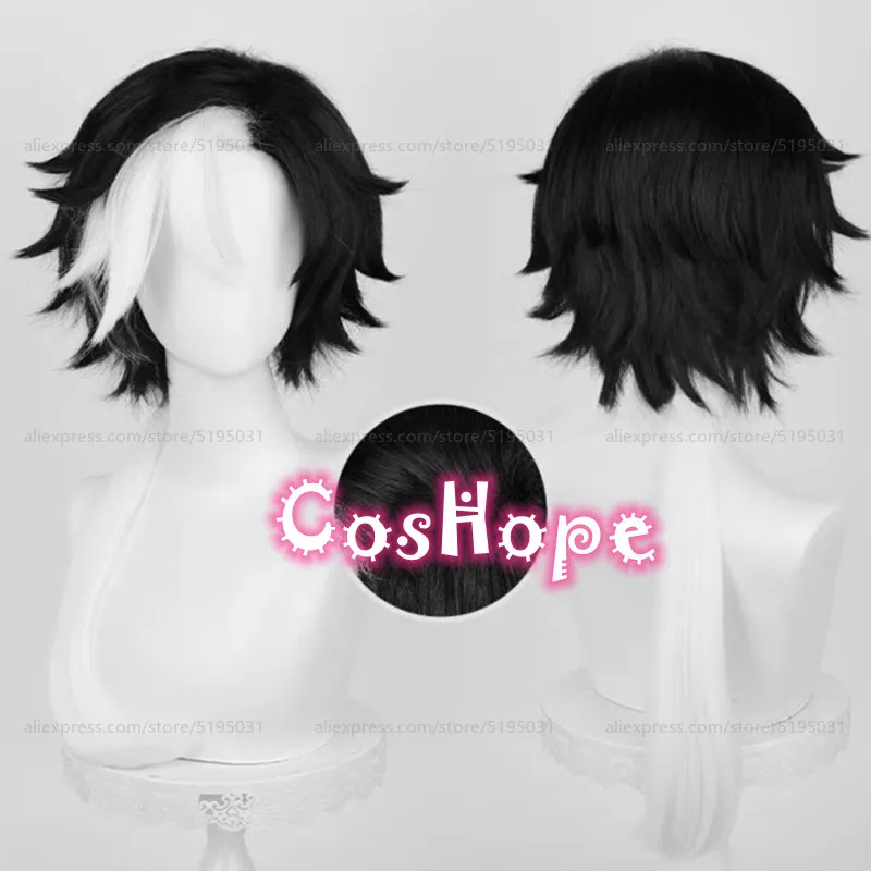 Photographer Joseph Desaulniers Cosplay Wig 68cm Long Black White Wig Cosplay Anime Cosplay Wigs Heat Resistant Synthetic Wig 1