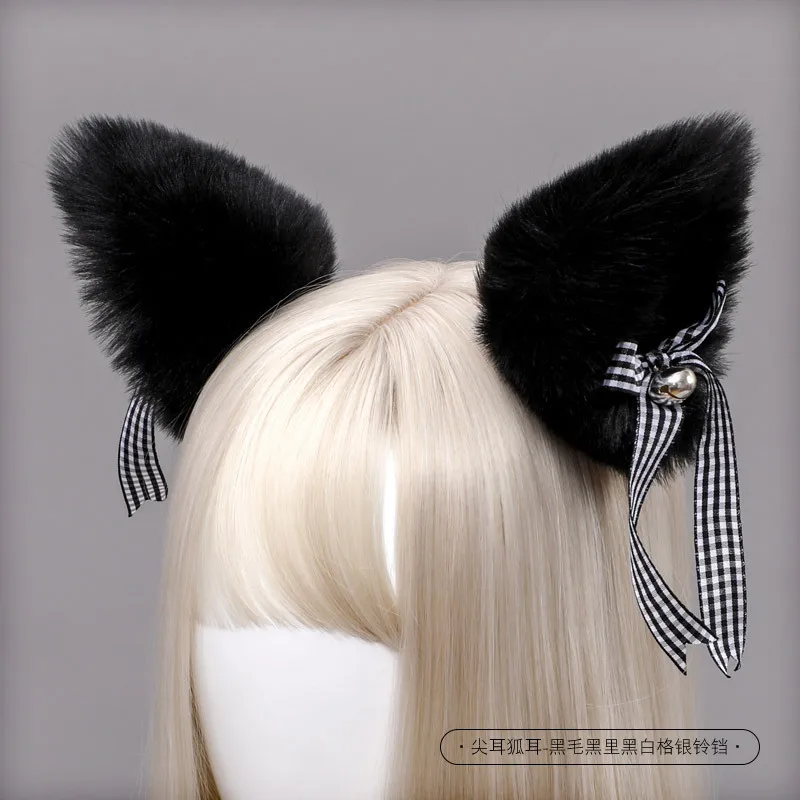 Kawaii Plüsch Katzenohr Haarspangen Lolita süße flauschige Cosplay Anime Stirnbänder Party Kostüm Haaraccessoires 5