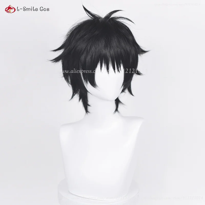 Anime Yuuta Okkotsu Kurzhaar Perücke Schwarz Hitzebeständige Synthetik Haar Halloween Accessoire Wig Ring 5