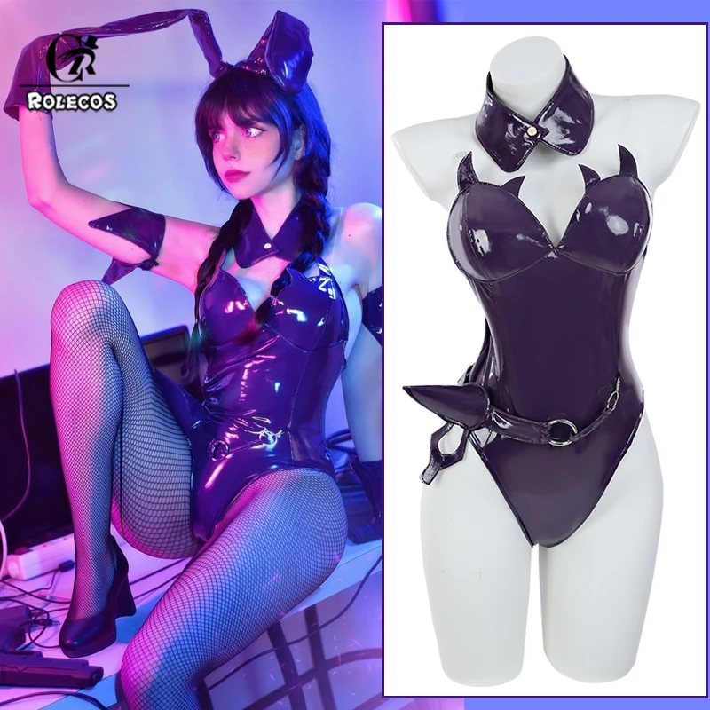 ROLECOS Original Freeing Nazumi Yakuwa Bunny Girl Cosplay Costume Sexy Women Purple Dress Jumpsuit Outfit Halloween Fullset 1