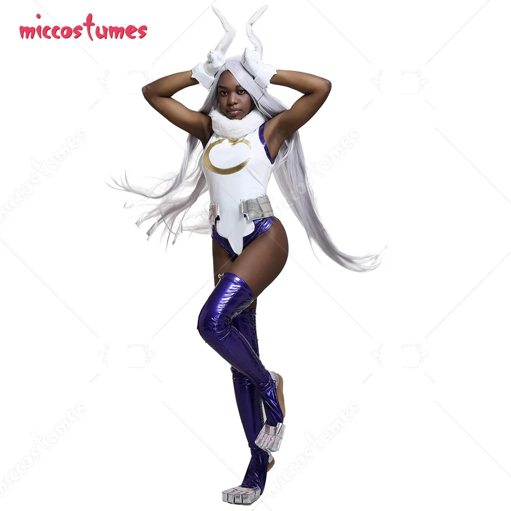 Miccostumes Women's Anime mirko Rabbit Hero Cosplay Costume Bodysuit Jumpsuit PU leather Costume 1