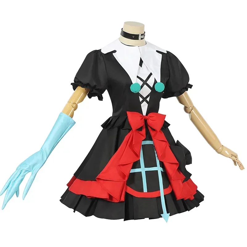 Anime Game EggyParty Cosplay Mute Stella Costume EggParty Dresses Clown Lolita Black Red Cos Sweet Halloween Christmas Cos Party 1