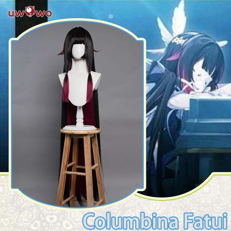 UWOWO Columbina Cosplay Wig Game Genshin Impact Cosplay Wig Fatui Cosplay Wig Columbina Halloween Cosplay Wig 1